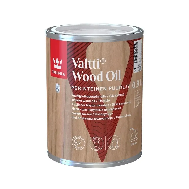 Koksnes eļļa Tikkurila Valtti Wood Oil EC, caurspīdīga krās., 0.9 l