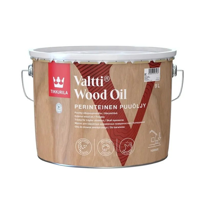 Koksnes eļļa Tikkurila Valtti Wood Oil EC, caurspīdīga krās., 9 l
