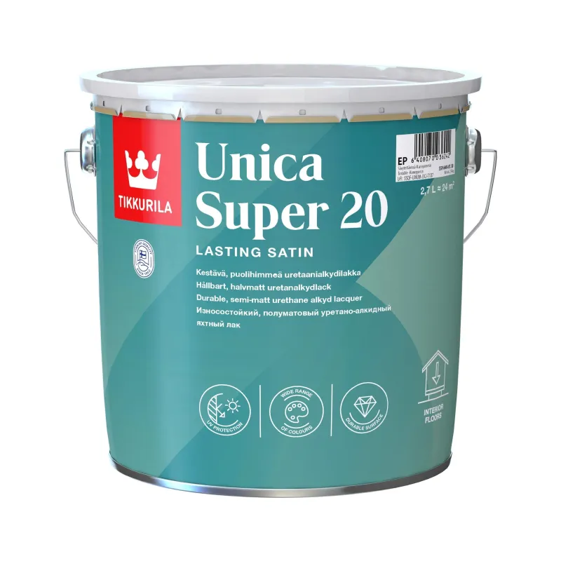 Laka, pus-matēts Tikkurila Unica Super 20, 2.7 l
