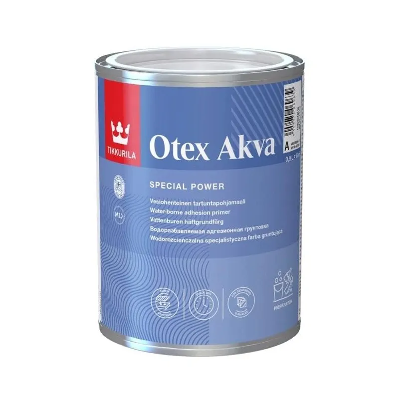 Krāsas gruntēšanai Tikkurila Otex Akva, balta, 0.9 l