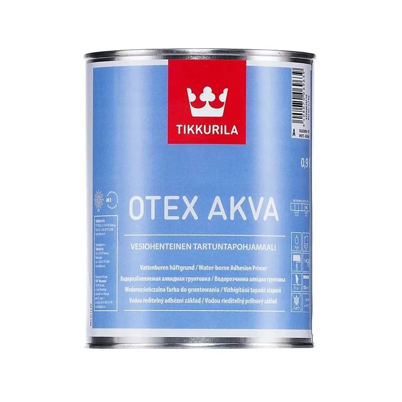 Krāsas gruntēšanai Tikkurila Otex Akva, balta, 0.9 l