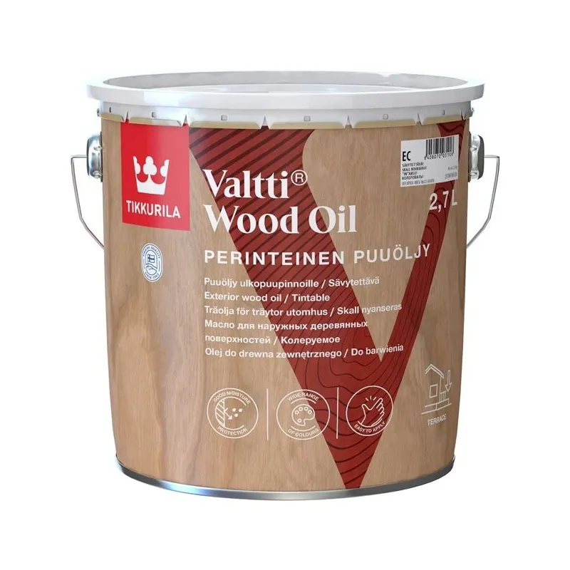 Koksnes eļļa Tikkurila Valtti Wood Oil EC, caurspīdīga krās., 2.7 l