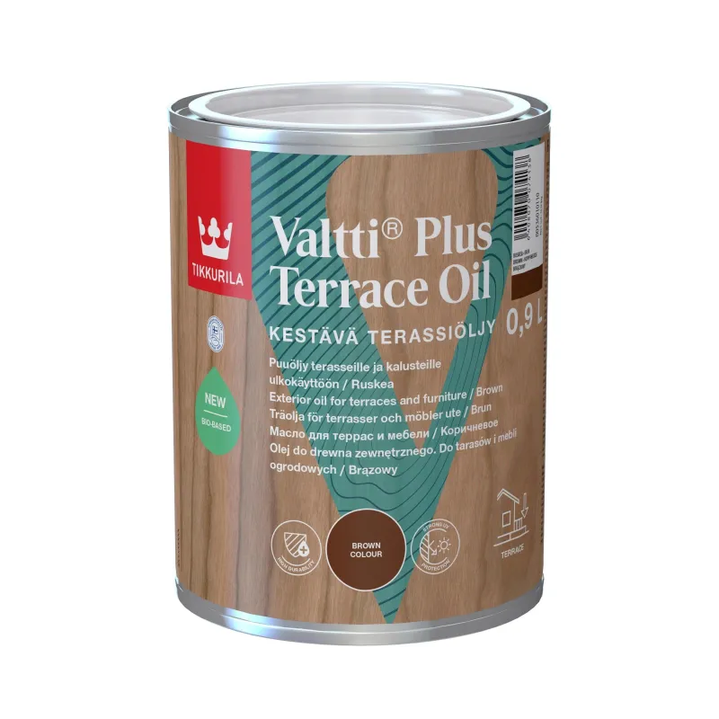 Koksnes eļļa Tikkurila Valtti Plus Terrace Oil, brūna krās., 0.9 l