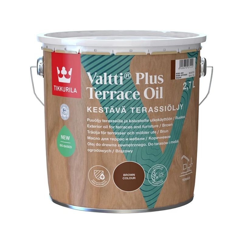Medienos aliejus Tikkurila Valtti Plus Terrace Oil.ruda.2.7l