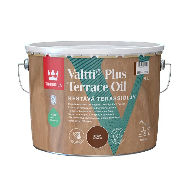Koksnes eļļa Tikkurila Valtti Plus Terrace Oil, brūna krās., 9 l