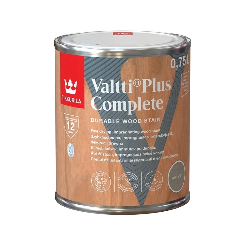 Impregnantas Tikkurila Valtti Plus Complete. pilka. 0.75 l