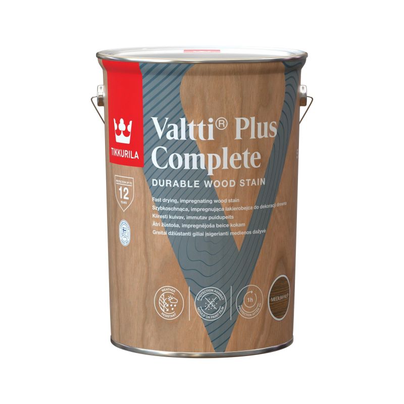 Impregnantas Tikkurila Valtti Plus Complete. riešuto. 5 l