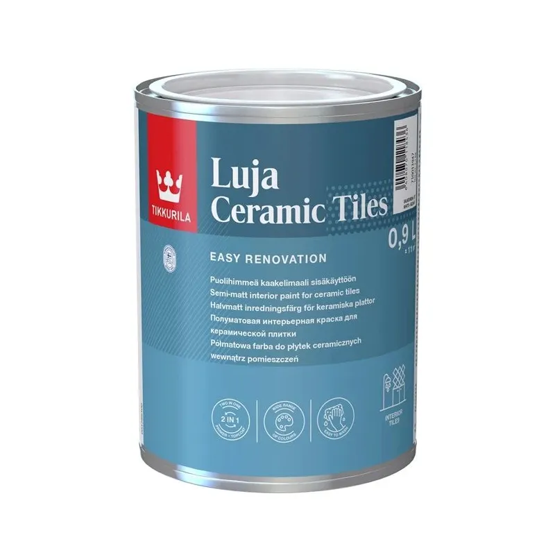 Krāsas pamatne Tikkurila Luja Ceramic Tiles C, emulsija, pus-matēts, 0.9 l