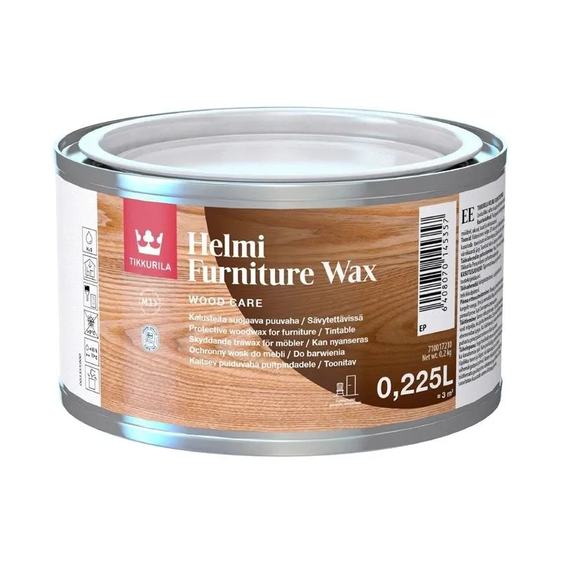Vasks Tikkurila Helmi Furniture Wax, balta, 0.225 l
