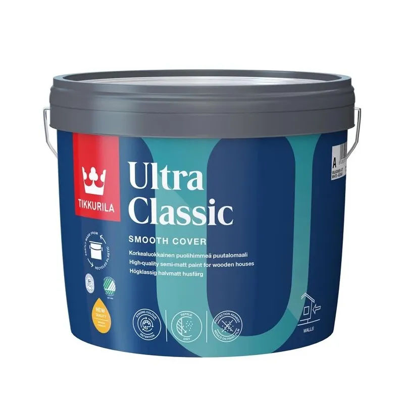 Krāsas koka fasādēm Tikkurila Ultra Classic C, ūdens bāzes, pus-matēts, 2.7 l