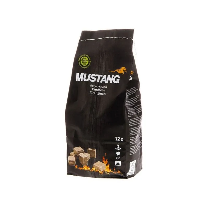 Ugnies įdegtukai, ruda sp. Mustang Lighting Cubes Eco, 72 vnt.