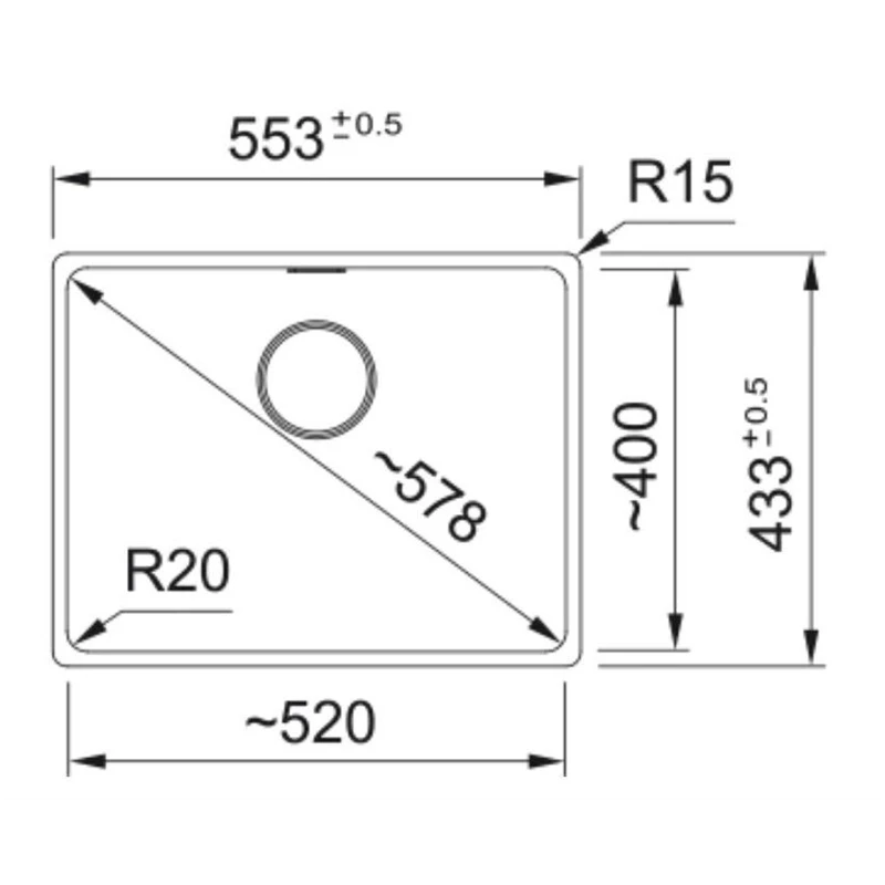 Izlietne gr.maris 114.0658.207 55x43pel.