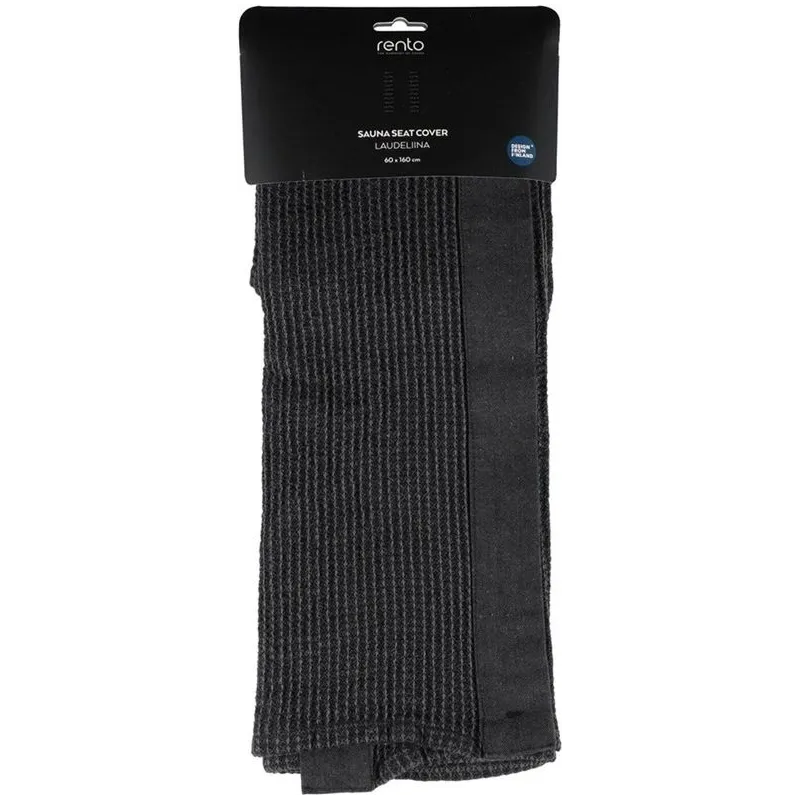 Saunas paliktnis Rento Kenno, kokvilna, 160 x 60 cm, melna krās.-pelēka krās.