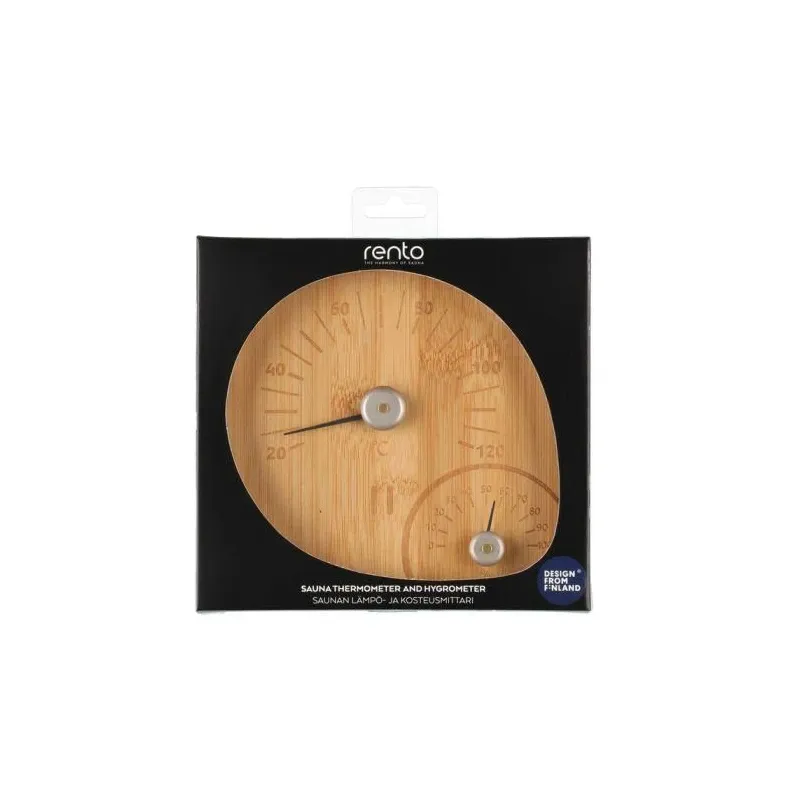 Rento sauna thermometer hygrometer bambo