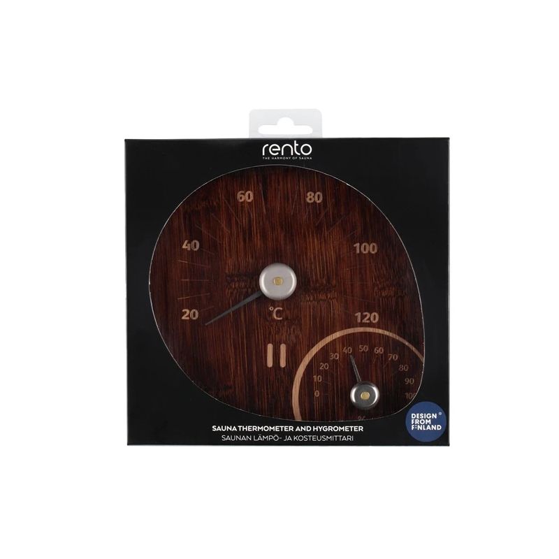 Pirts termometrs ar mitruma mērītāju Rento. brūna