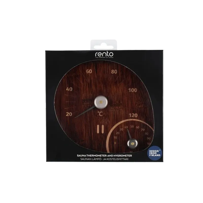 Pirts termometrs ar mitruma mērītāju Rento, brūna