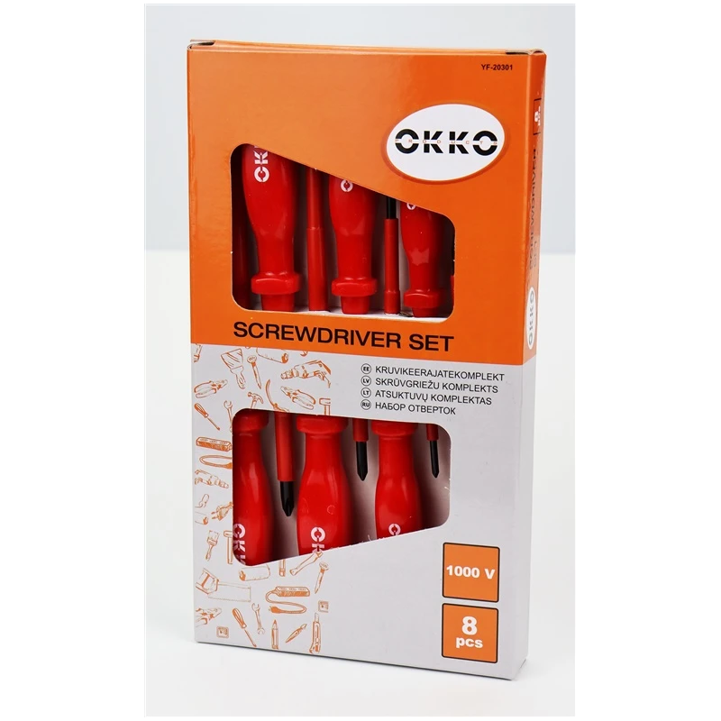 Izolētu skrūvgriežu komplekts. 8 gab. YF-20301