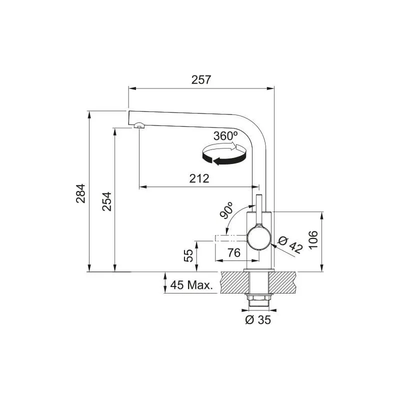 Virtuves jaucējkrāns Franke Lina L, gaiši brūna