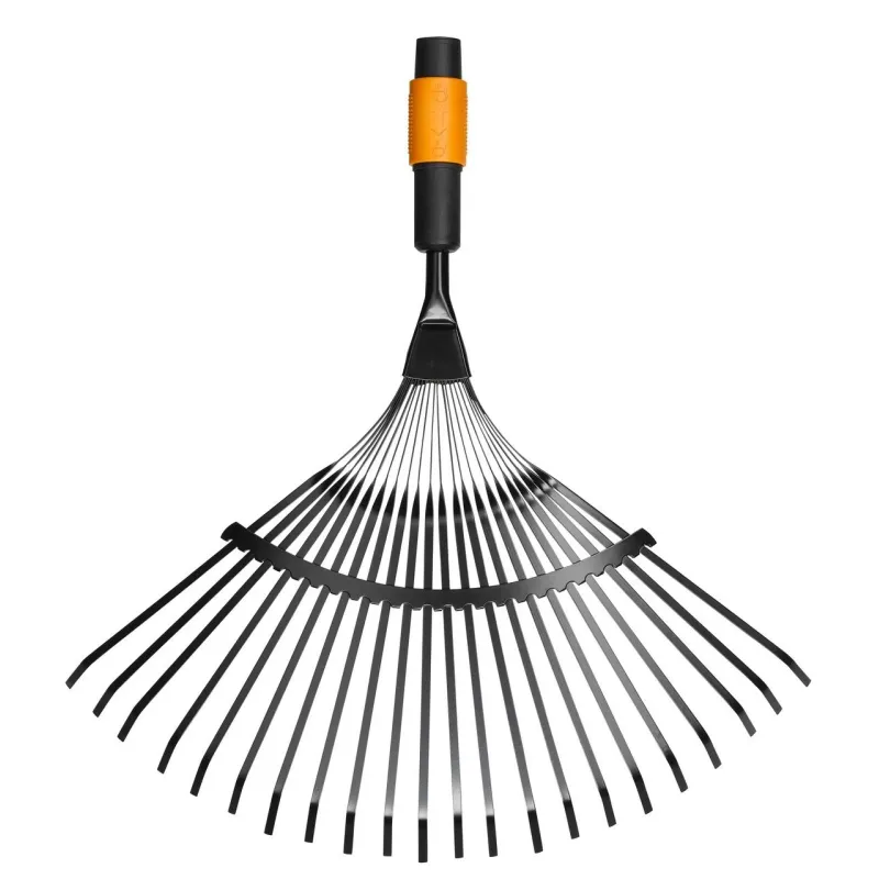 Листовые грабли веерный Fiskars QuikFit 135201-1000644, без рукоятки, 560 мм, черный цв.-oранжевый цв.