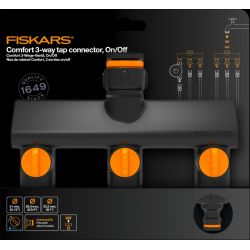 Comfort krāna savienojums ar trim šļūteņu savienojumiem On-Off