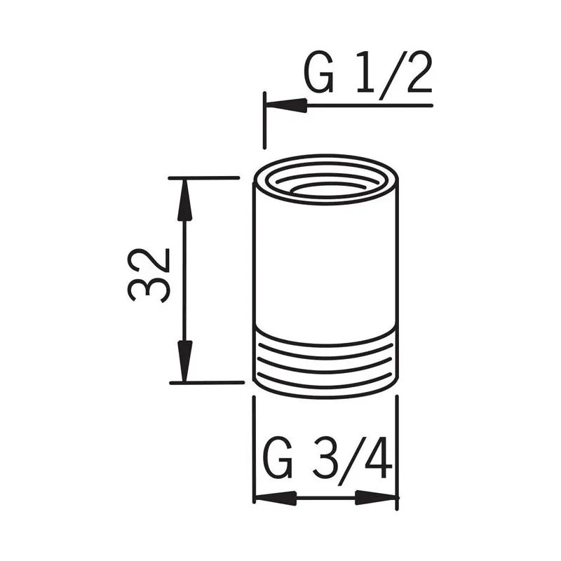 Įmova Oras 158691, 1-2 colio - vidinis sriegis