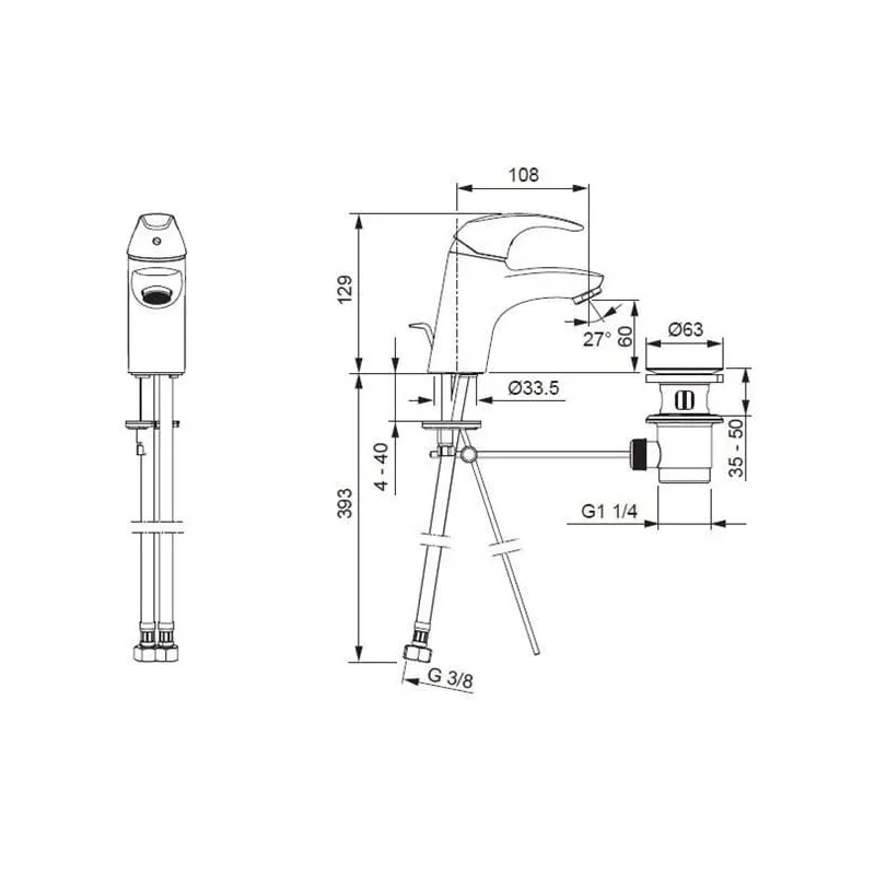 Izlietņu jaucējkrāns Oras Polara 1400F, hroma krās.