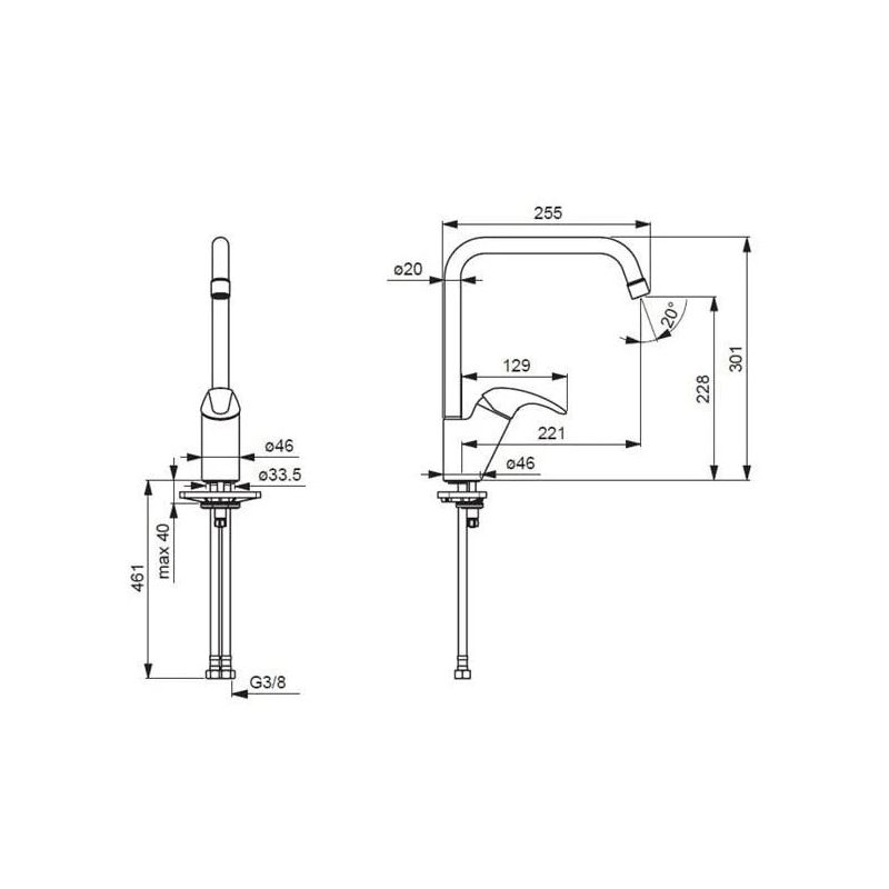 Virtuves jaucējkrāns 1438f polara ,oras,