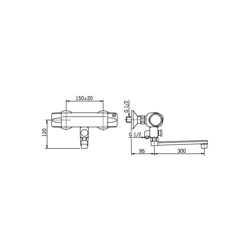 Ūdens maisītājs vannai-dušai Oras Nova 30cm