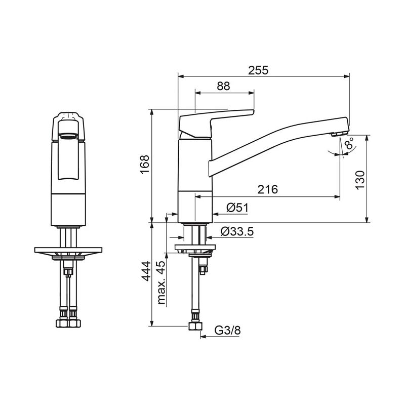 Virtuves jaucējkrāns 3930f saga ,oras,