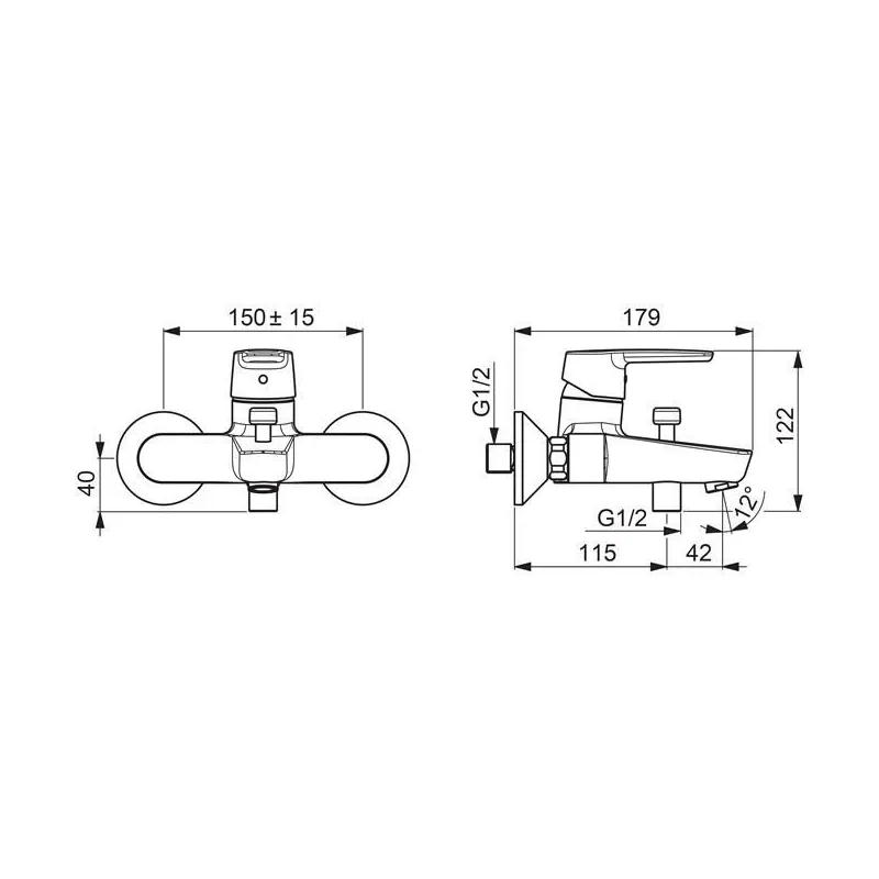 Vonios maišytuvas Oras Saga 3940Y, chromo sp.