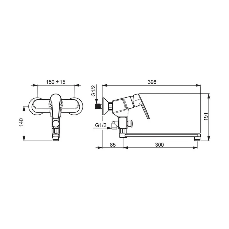 Vannas jaucējkrāns Oras Saga 3942Y, hroma krās.