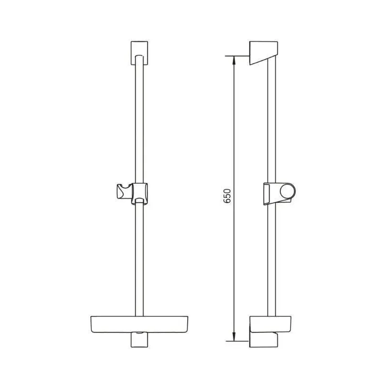 Shower rail apollo chrome 253150