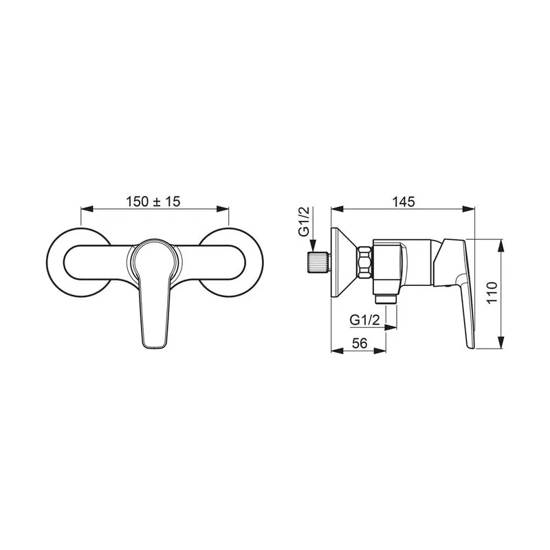 Dušas jaucējkrāns Oras Saga 3963Y, hroma krās.