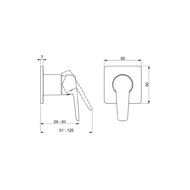 Iebūvējams dušas maisītājs ar bidē dušu Oras Saga 3993