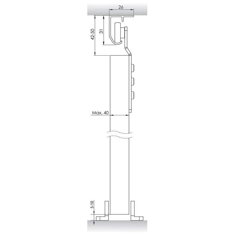 Komplekts Helaform 10304. bīdāmām iekšdurvīm. 1800 mm