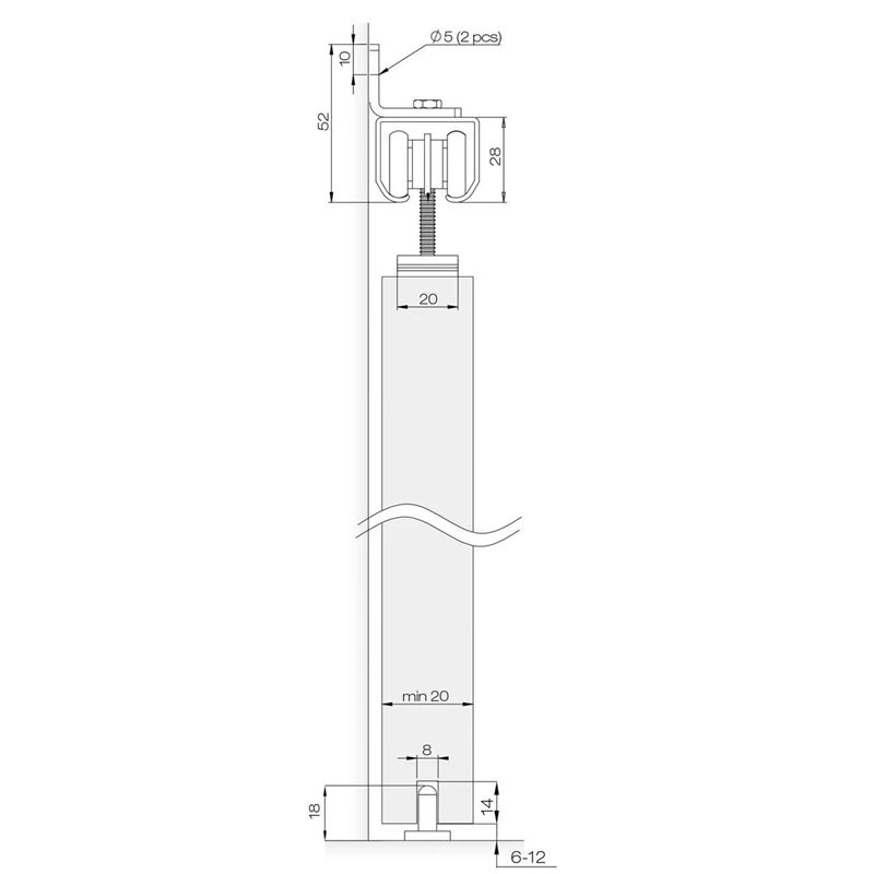 Komplekts Helaform 20705-75-JR. bīdāmām iekšdurvīm. 2000 mm