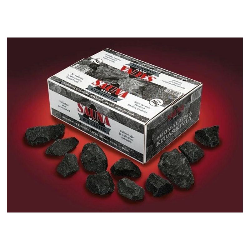 Pirts akmeņi, melnais vulkanīts, 5 - 10 cm, 20 kg