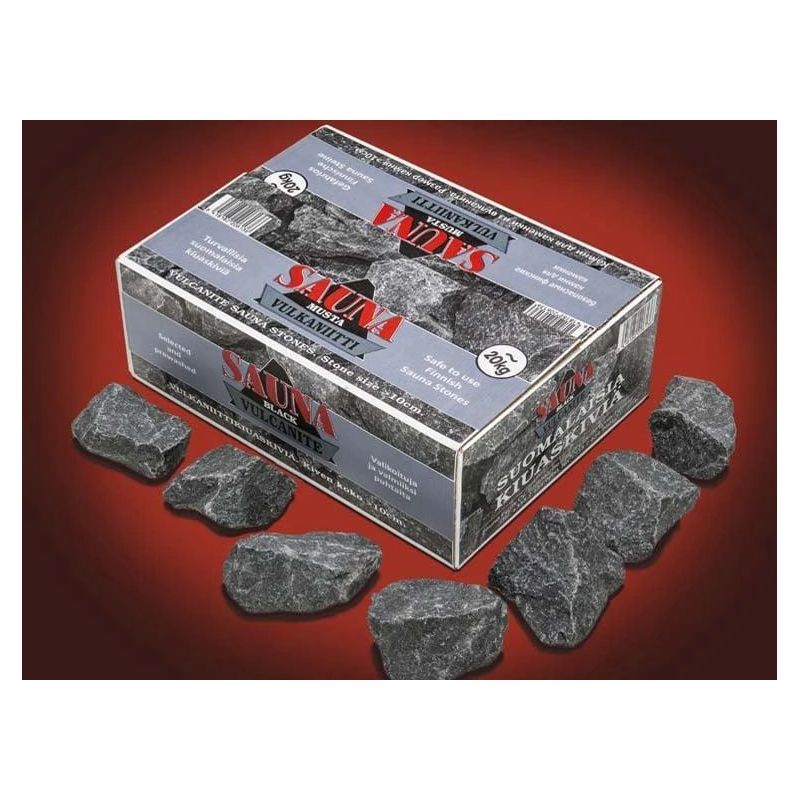 Pirts akmeņi, melnais vulkanīts, 10 - 15 cm, 20 kg