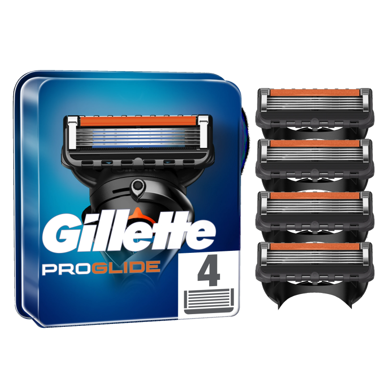 Gillette Fusion Proglide Vīriešu Skuvekļa Kasetnes 4 Gab.