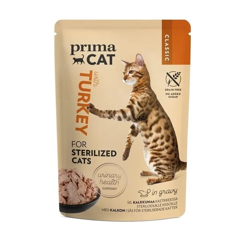 Mitrā kaķu barība Prima Cat Turkey, 0.085 kg