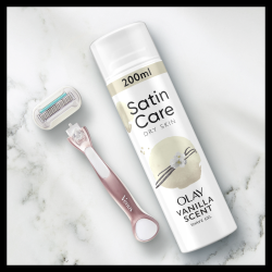 Gillette Sieviešu Skūšanās Želeja, Satin Care, Vanilla Olay, 200 ml