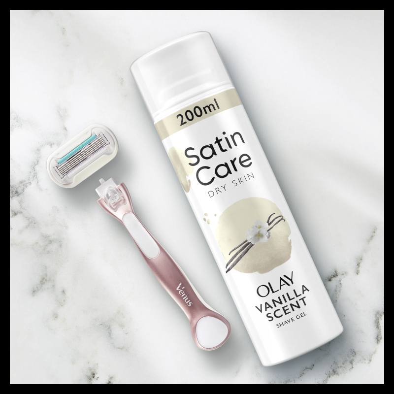 Gillette Sieviešu Skūšanās Želeja, Satin Care, Vanilla Olay, 200 ml