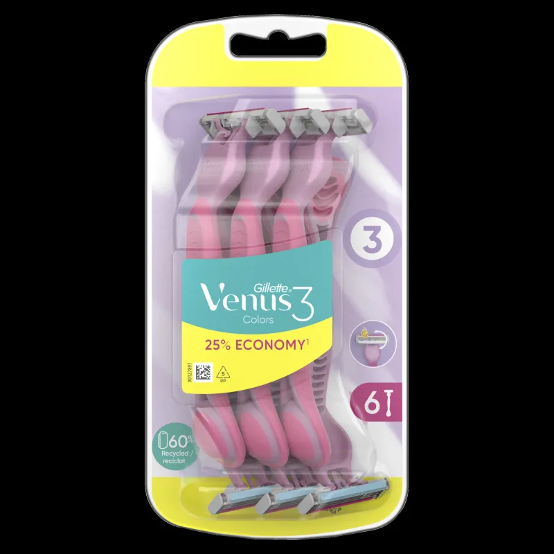 „Gillette Venus3“ Vienkartiniai Skustuvai Moterims, 6 Skust.
