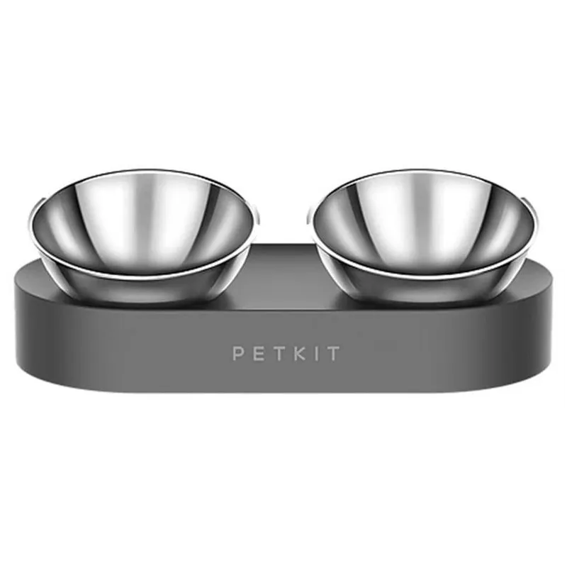 Statīvs ar bļodiņām sunim Petkit Fresh Nano Metal Bowl, 0.48 l, 14 cm x 34 cm x 17 cm, sudraba krās.