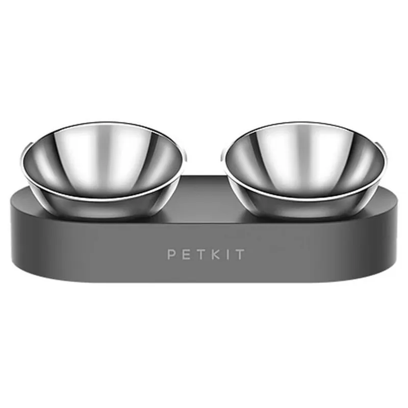 Statīvs ar bļodiņām sunim Petkit Fresh Nano Metal Bowl, 0.48 l, 14 cm x 34 cm x 17 cm, sudraba krās.