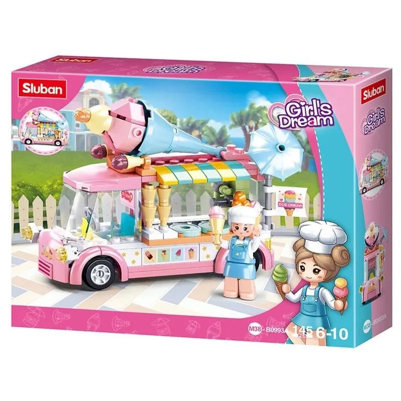 Konstruktors Sluban Ice cream car M38-B0993A, 145 gab.