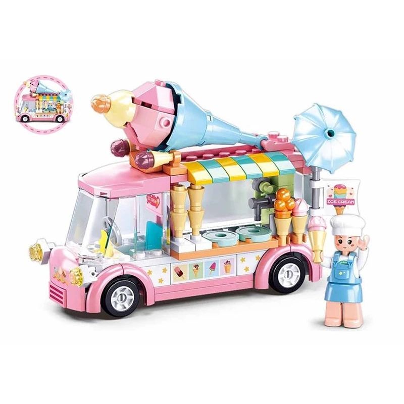Konstruktors Sluban Ice cream car M38-B0993A. plastmasa