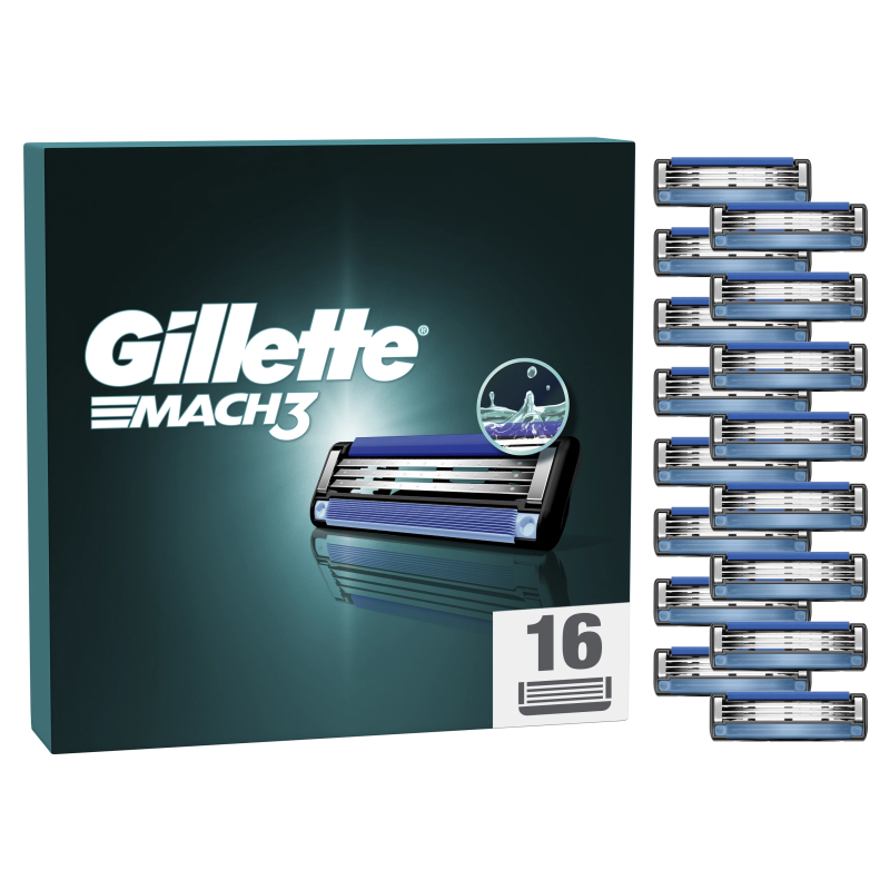 Gillette Mach3 Skuvekļa Rezerves Asmeņi Vīriešiem 16 Rezerves Asmeņi