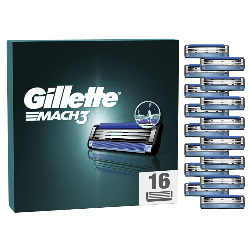 Gillette Mach3 Skuvekļa Rezerves Asmeņi Vīriešiem 16 Rezerves Asmeņi