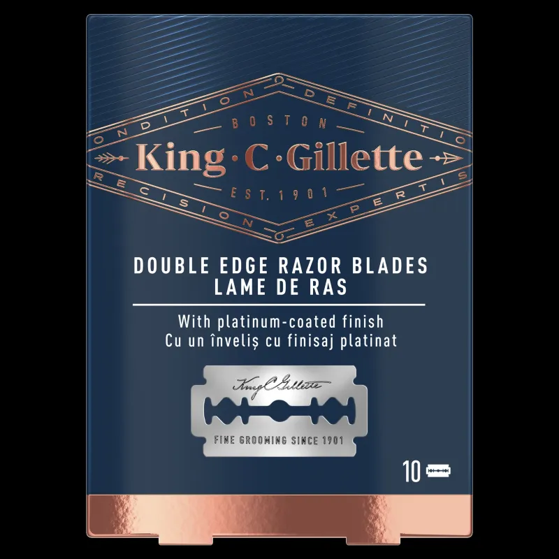 King C. Gillette Dubultmalu Aizsargājošā Vīriešu Skuvekļa Asmeņi, Rezerves Asmeņi 10 gab